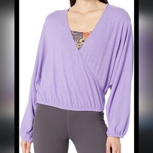 NWT Beyond Yoga Wrapped Up Pullover Top Purple Size Small